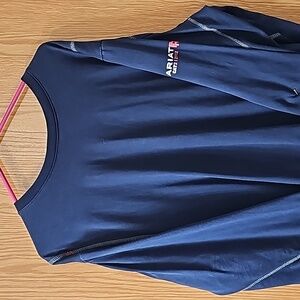 Men's Ariat FR navy long sleeve work t-shirt.  EUC